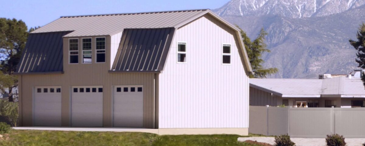 Stunning galvanized steel barndominiums in Prescott, Arizona, showcasing modern design and rustic charm amid beautiful landscapes